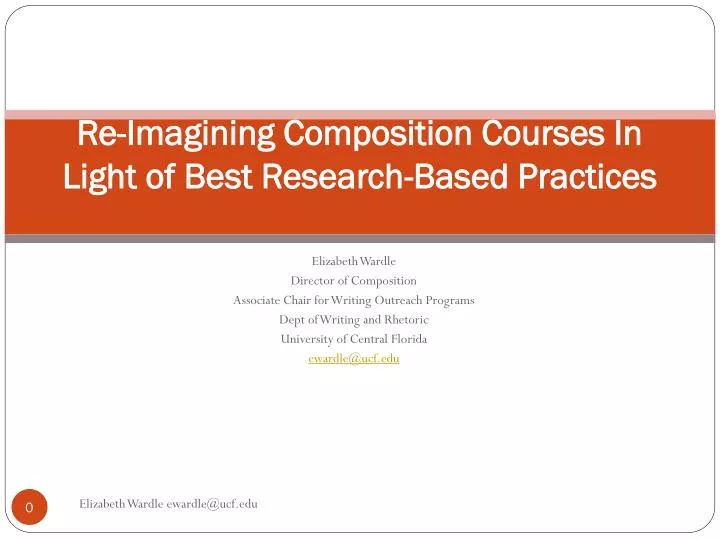 re imagining composition courses in light of best research based practices
