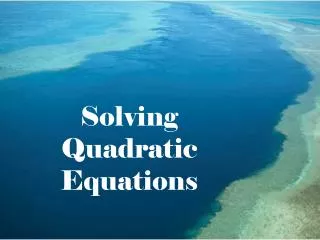 solving quadratic equations