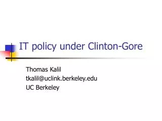 IT policy under Clinton-Gore