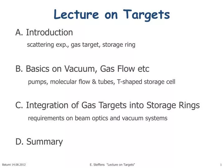 lecture on targets