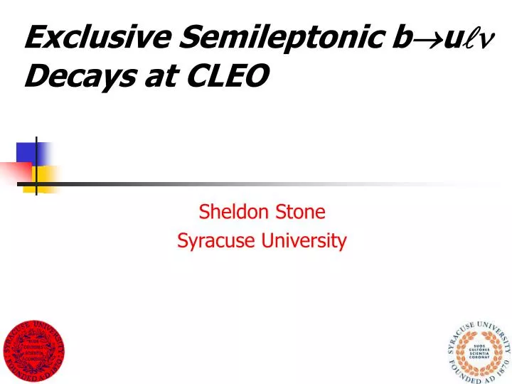 exclusive semileptonic b u decays at cleo