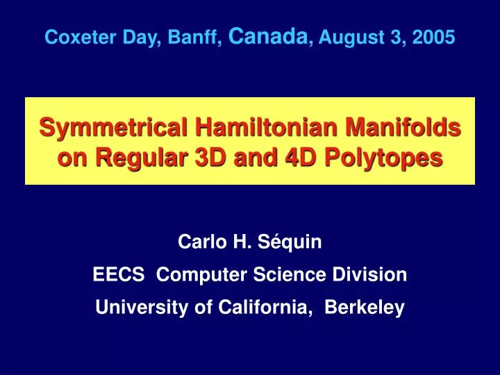 symmetrical hamiltonian manifolds on regular 3d and 4d polytopes