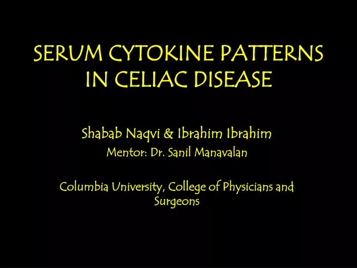 serum cytokine patterns in celiac disease