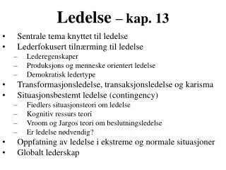 ledelse kap 13