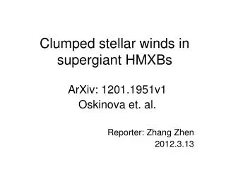Clumped stellar winds in supergiant HMXBs