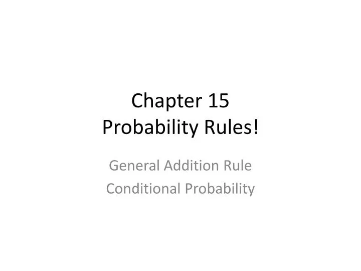chapter 15 probability rules