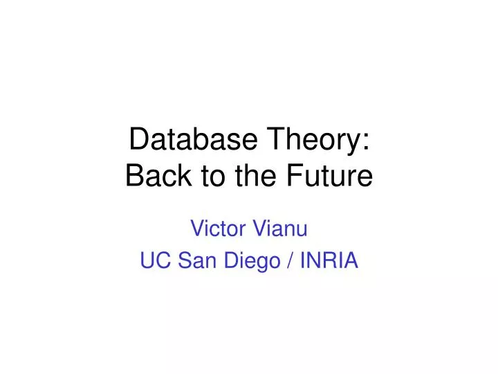 database theory back to the future