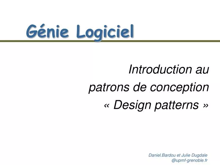 introduction au patrons de conception design patterns