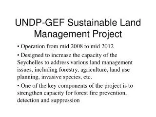 UNDP-GEF Sustainable Land Management Project