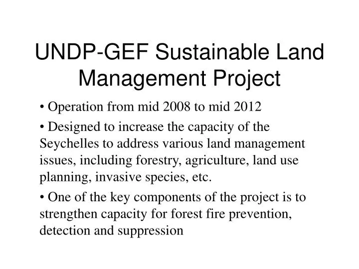 undp gef sustainable land management project