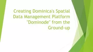 Creating Dominica's Spatial Data Management Platform &quot;Dominode&quot; from the Ground-up