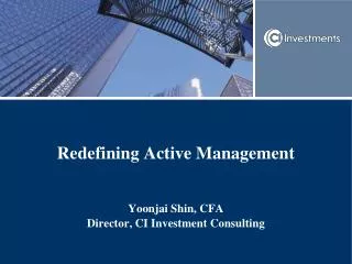 Redefining Active Management
