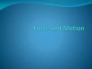 force and motion