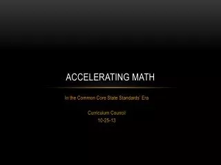 Accelerating Math