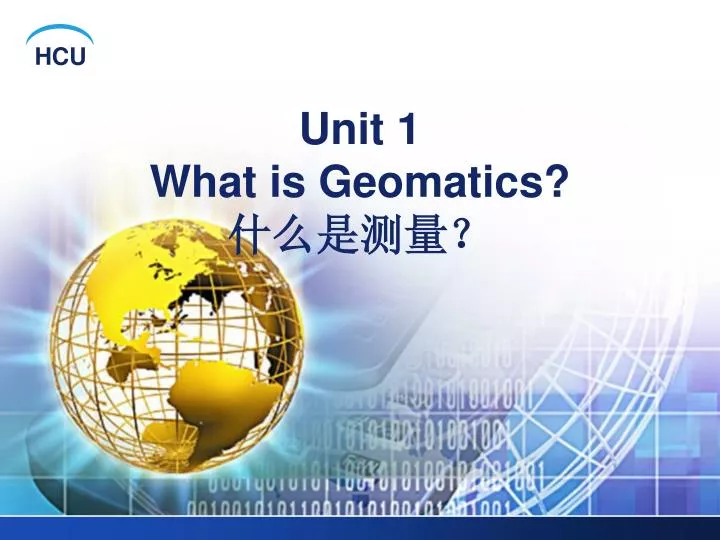 unit 1 what is geomatics