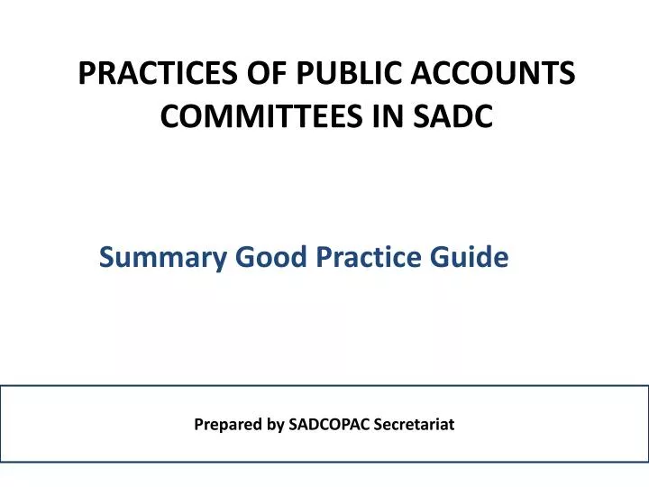 practices of public accounts committees in sadc