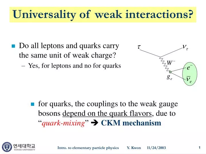 universality of weak interactions