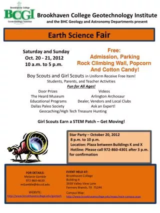 Saturday and Sunday	 	Oct. 20 - 21, 2012	 	10 a.m. to 5 p.m.