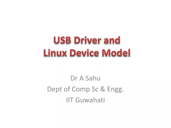 usb driver and linux device model