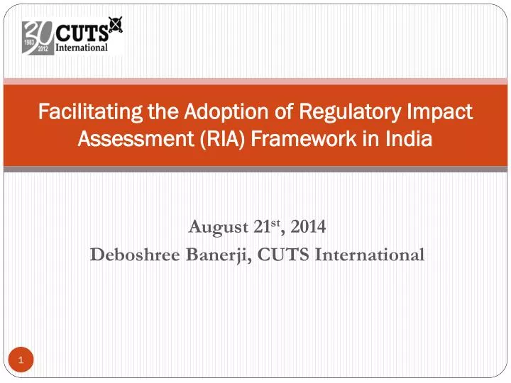 facilitating the adoption of regulatory impact assessment ria framework in india