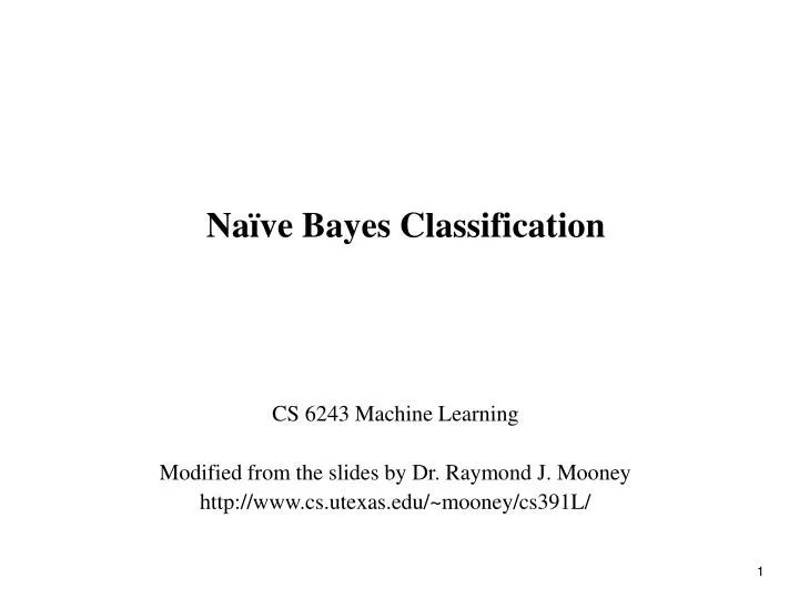 na ve bayes classification