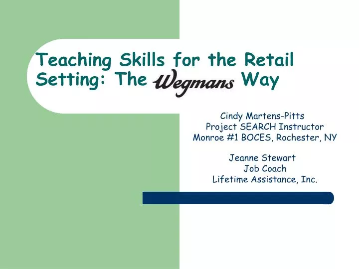 teaching skills for the retail setting the way