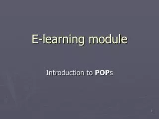 E-learning module