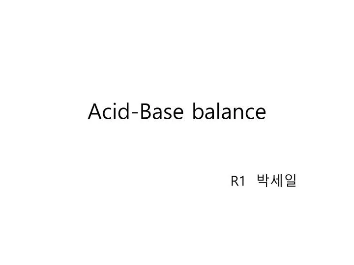 acid base balance