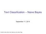 Text Classification – Naive Bayes - slide 1