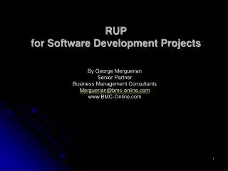 RUP for Software Development Projects