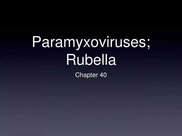 paramyxoviruses rubella