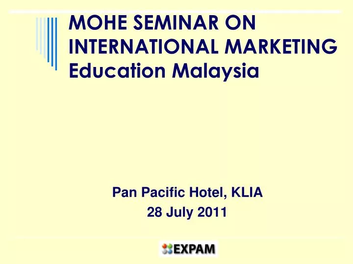 mohe seminar on international marketing education malaysia