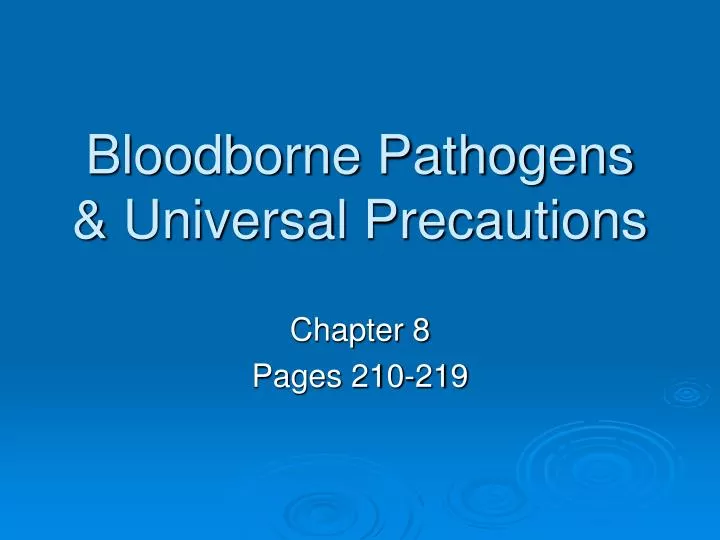 bloodborne pathogens universal precautions