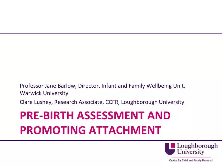 pre birth assessment and promoting attachment