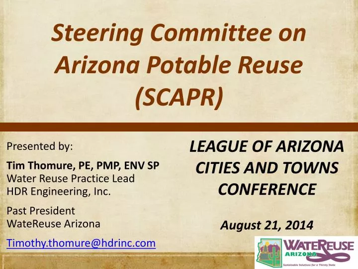steering committee on arizona potable reuse scapr