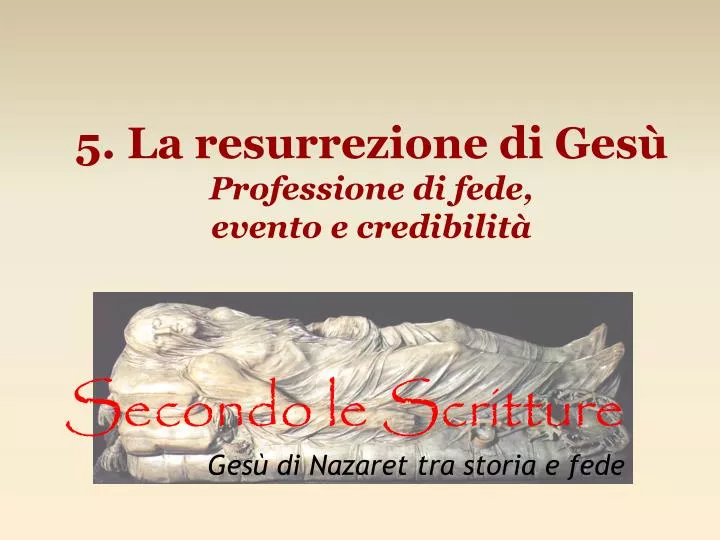 5 la resurrezione di ges professione di fede evento e credibilit