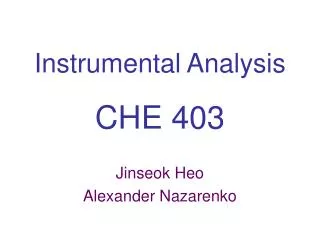 Instrumental Analysis