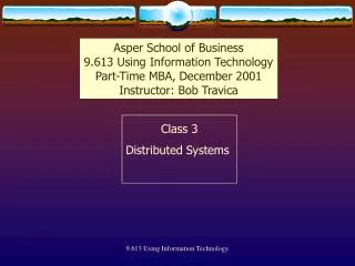 Class 3 Distributed Systems