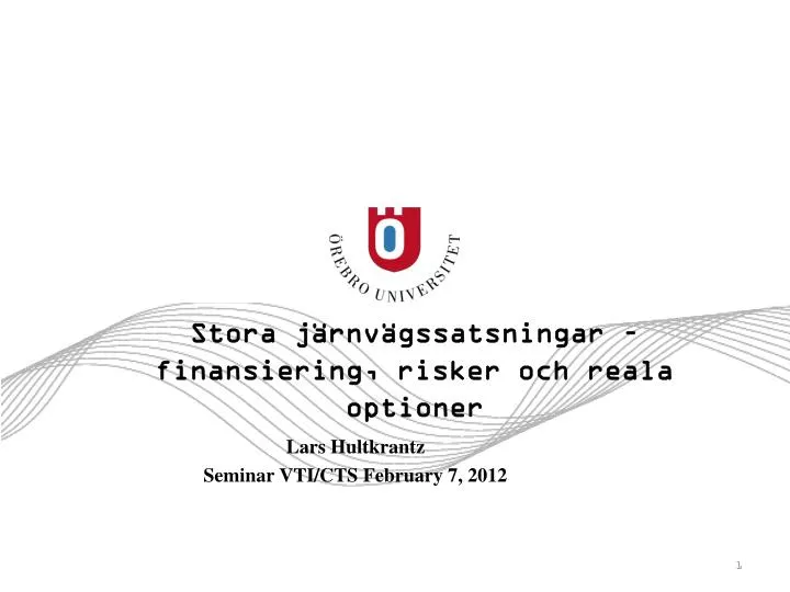 stora j rnv gssatsningar finansiering risker och reala optioner