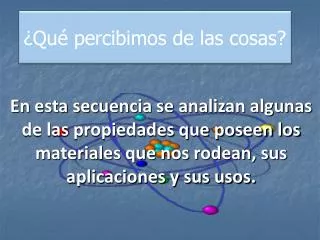 qu percibimos de las cosas