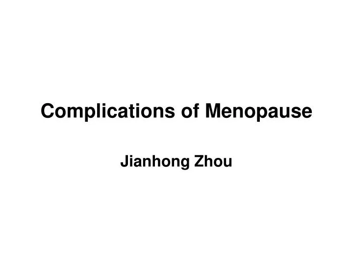 complications of menopause
