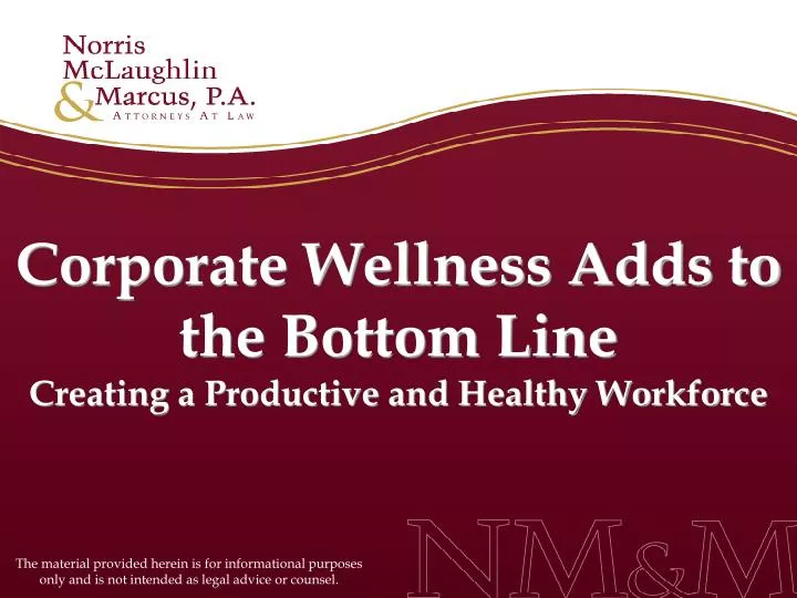 corporate wellness adds to the bottom line creating a productive and healthy workforce