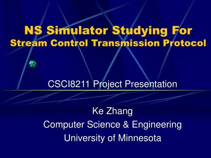 ns simulator studying for stream control transmission protocol