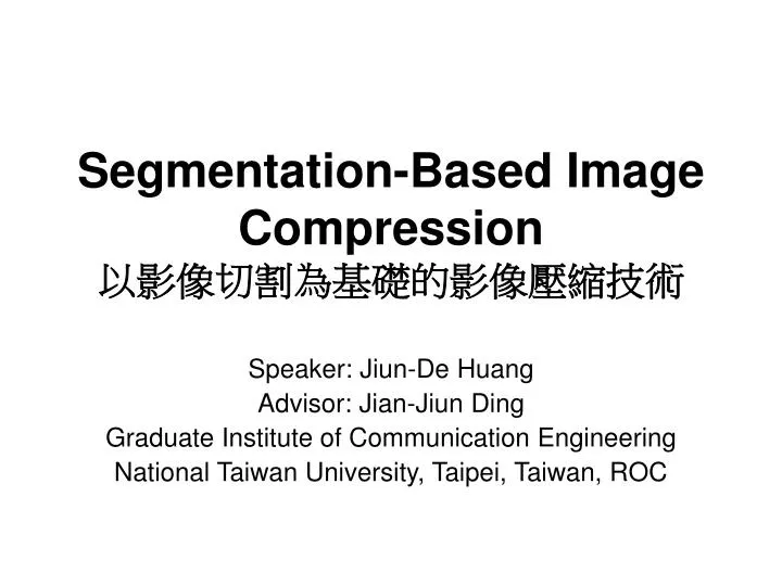 segmentation based image compression