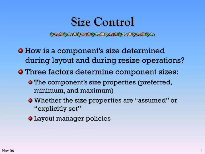 size control