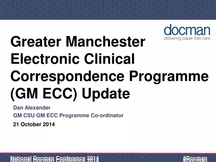 greater manchester electronic clinical correspondence programme gm ecc update