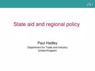 State aid and regional policy