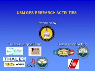 USM GPS RESEARCH ACTIVITIES