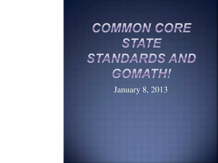 common core state standards and gomath