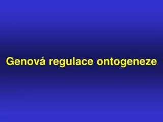 genov regulace ontogeneze